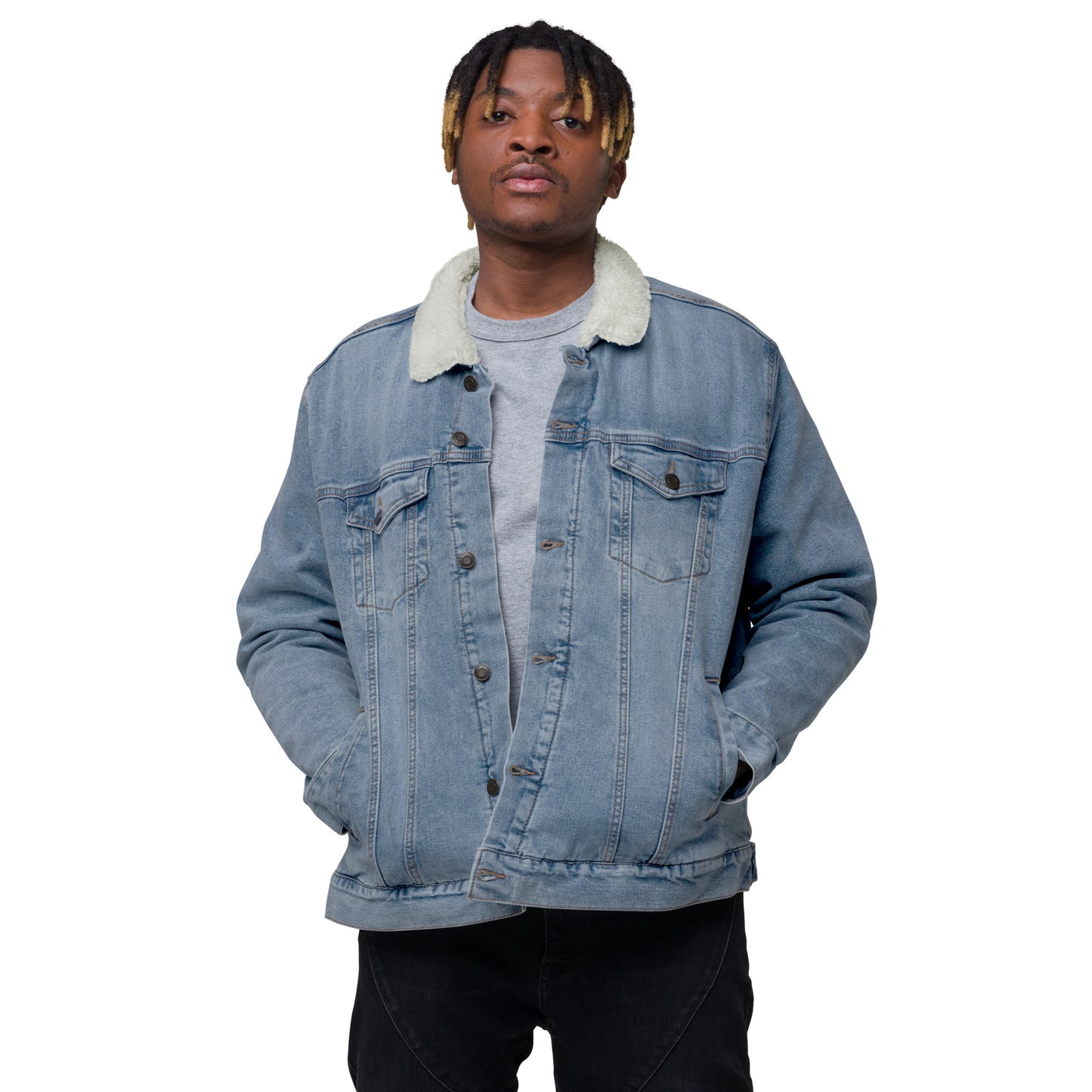 Payomkowishum  Land Back (Land Return) Unisex denim sherpa jacket
